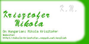 krisztofer mikola business card